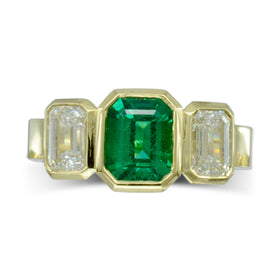 Gold Emerald Diamond Trilogy Ring by Pruden and Smith | emerald-diamond-trilogy-ring3_eb307584-2848-48f2-9b31-dc5718fc5863.jpg