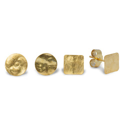 Hammered Gold Plated Marwar Studs by Pruden and Smith | end_gold-plated-hammered-silver-ear-studs-1.jpg