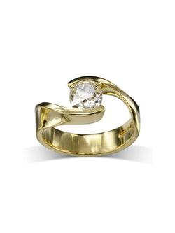 Flat Twist 18ct Yellow Gold Diamond Engagement Ring Ring Pruden and Smith   