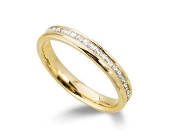 Yellow Gold Princess Cut Diamond Eternity Ring Ring Pruden and Smith   