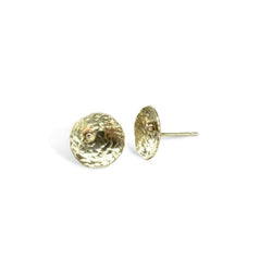 Hammered Round Gold Bead Stud Earrings Earring Pruden and Smith 9ct Yellow Gold  