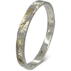 Hammered Solid 9ct Gold and Silver Bangle Bangle Pruden and Smith   