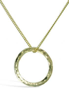 Hammered Gold Ring Pendant Pendant Pruden and Smith   