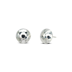 Hammered Silver Stud Earrings Earring Pruden and Smith 12mm  