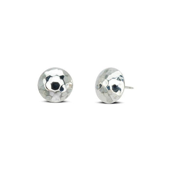 Hammered Silver Stud Earrings Earring Pruden and Smith 12mm  