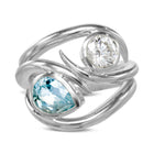 Aquamarine Diamond Spiky Stacking Rings Ring Pruden and Smith   