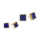 Lapis Lazuli Square Stud Earrings (8mm) Earstuds Pruden and Smith   