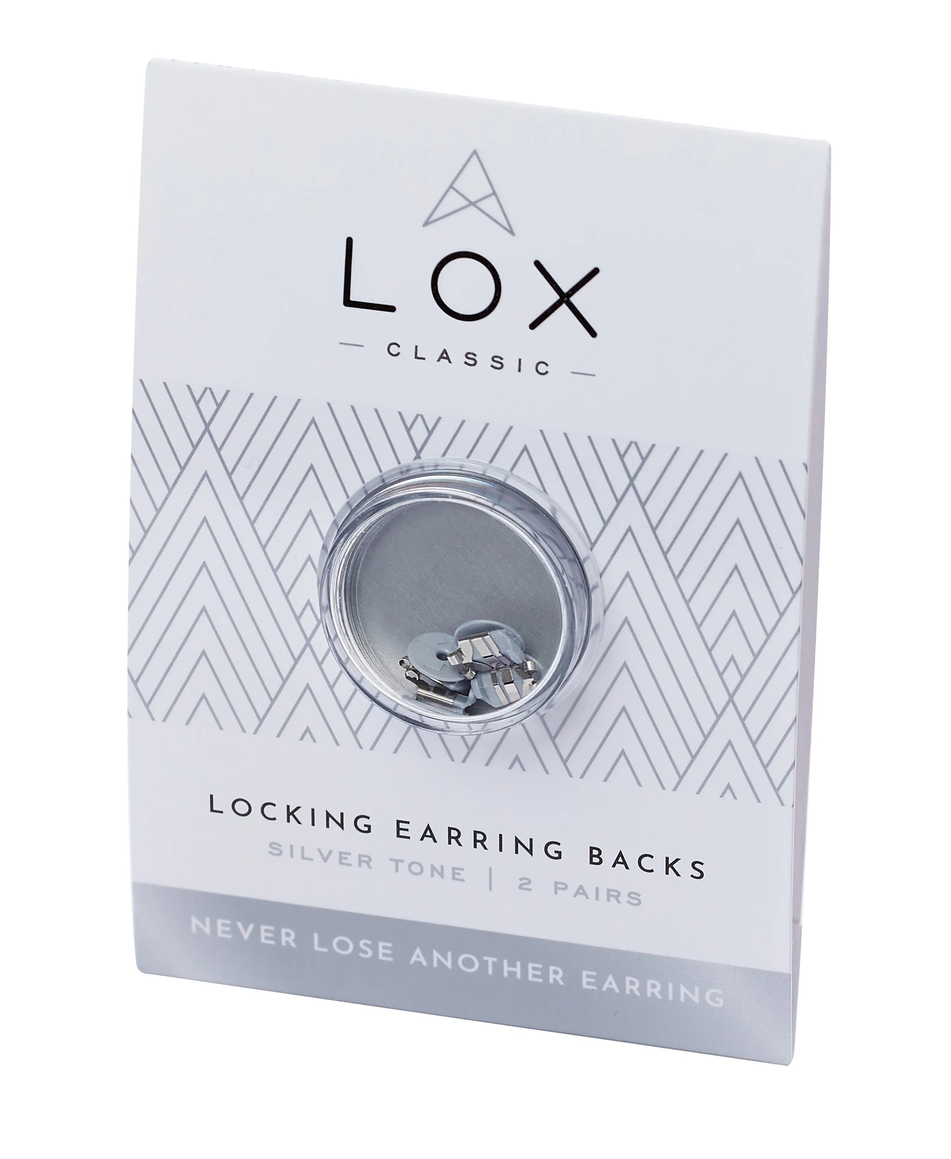 Lox Backs Silver Colour Earrings Pruden and Smith   