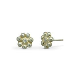 Nugget 9ct Gold Diamond Stud Earrings Earring Pruden and Smith   