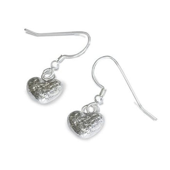 Silver Nugget Heart Earrings Earring Pruden and Smith Default Title  