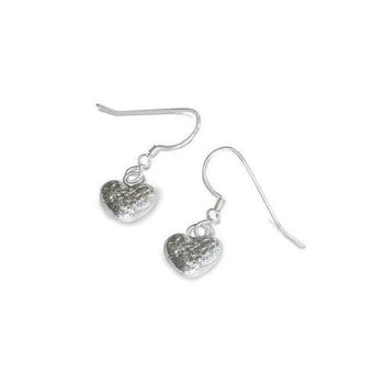 Silver Nugget Heart Earrings Earring Pruden and Smith Default Title  