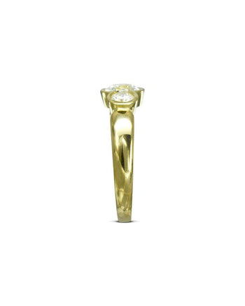 Old Cut Diamond Yellow Gold Trilogy Ring Ring Pruden and Smith   