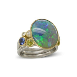 Opal 18ct Yellow Gold Stacking Ring Ring Pruden and Smith   