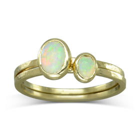 Opal and 9ct Yellow Gold Stacking Ring Set Ring Pruden and Smith   