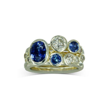 Sapphire and Diamond Stacking Rings Ring Pruden and Smith   