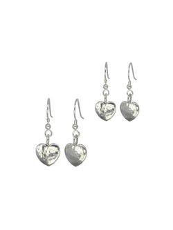 Hammered Heart Drop Earrings Earring Pruden and Smith 8mm  