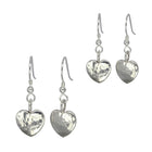 Hammered Heart Drop Earrings Earring Pruden and Smith 8mm  
