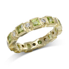 Alternating Yellow Gold Peridot and Diamond Full Eternity Ring Ring Pruden and Smith Default Title  