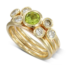 9ct Yellow Gold Peridot Stacking Ring Ring Pruden and Smith Default Title  