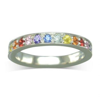 Rainbow Sapphire Eternity Ring Ring Pruden and Smith 3mm  