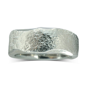 Side Hammered Textured Wedding Ring Ring Pruden and Smith   