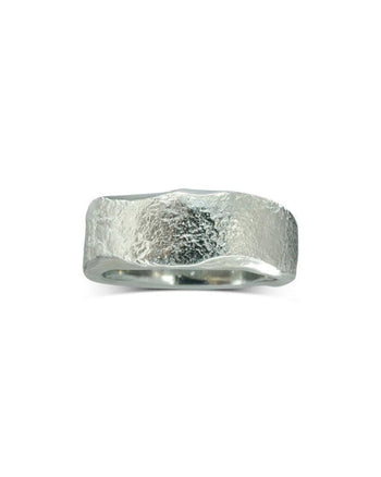 Side Hammered Textured Platinum Wedding Ring Ring Pruden and Smith   