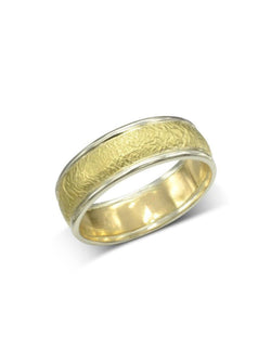 Two Colour Matte Gold Wedding Band Ring Pruden and Smith   