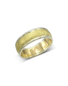 Two Colour Matte Gold Wedding Band Ring Pruden and Smith   