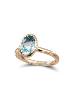 Rose Gold Aquamarine Ring Ring Pruden and Smith   