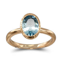 Rose Gold Aquamarine Ring Ring Pruden and Smith 18ct Rose Gold  