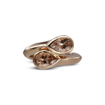 Moi et Toi Morganite 18ct Rose Gold Ring Ring Pruden and Smith 6x4mm pears  