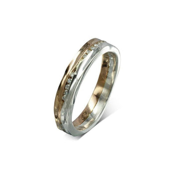 Trap Thirty Diamond Rose Gold Full Eternity Ring Ring Pruden and Smith 9ct White Gold &amp; 9ct Rose Gold  