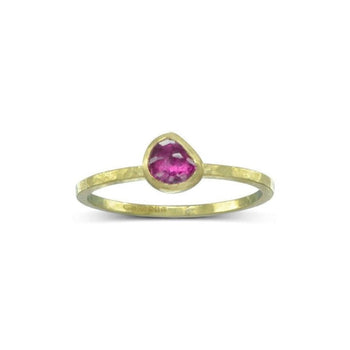 Rose Cut Ruby Stacking Ring Ring Pruden and Smith 18ct Yellow Gold  