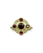 Ruby Diamond Medieval Cluster Ring Ring Pruden and Smith   
