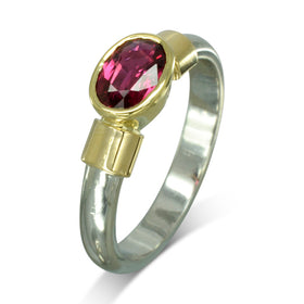 Shoulder Oval Ruby Solitaire Ring Ring Pruden and Smith   