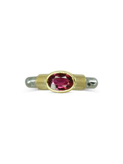 Shoulder Oval Ruby Solitaire Ring Ring Pruden and Smith   