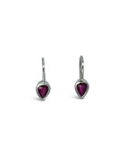 Pear Shaped Ruby Drop Earrings Earring Pruden and Smith 9ct Yellow Gold  