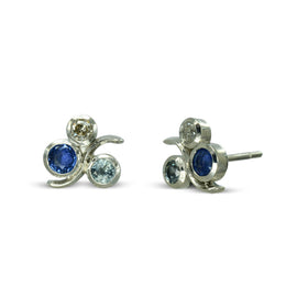 Sapphire Wave Earstuds Earstuds Pruden and Smith   