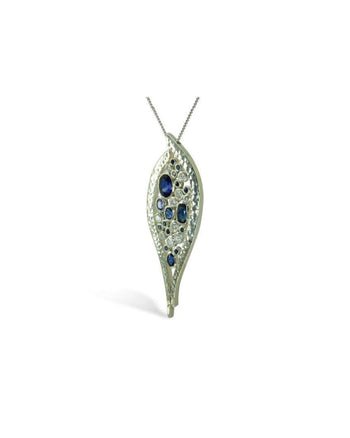 Forged Sapphire and Diamond Platinum Pendant Pendant Pruden and Smith   
