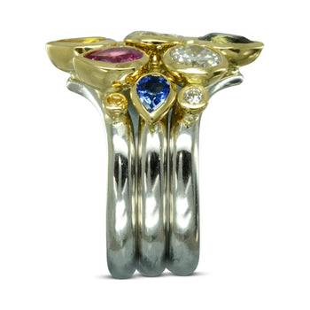 Peacock Colourful Sapphire Stacking Ring Ring Pruden and Smith   
