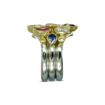Peacock Colourful Sapphire Stacking Ring Ring Pruden and Smith   