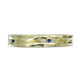 Gold Diamond Sapphire Trap Ring Ring Pruden and Smith   