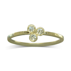 Gold Diamond Trefoil Ring by Pruden and Smith | sapphire-diamond-trefoil-rings4.jpg