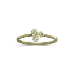 Trefoil 9ct Gold Diamond Ring Ring Pruden and Smith 9ct Yellow Gold  
