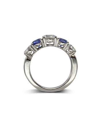 Sapphire and Diamond Platinum Dress Ring Ring Pruden and Smith   