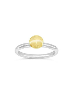 Pebble Silver and Yellow Gold Stacking Rings Ring Pruden and Smith Round  