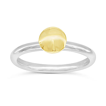 Pebble Silver and Yellow Gold Stacking Rings Ring Pruden and Smith Round  