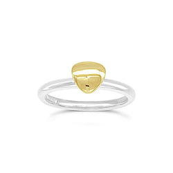 Pebble Silver and Yellow Gold Stacking Rings Ring Pruden and Smith Trillion  
