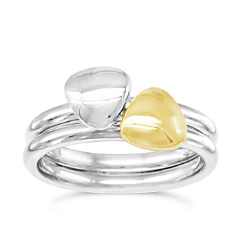 Pebble Silver Stacking Rings Ring Pruden and Smith   