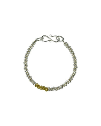 Nugget Silver with Gold Section Bracelet Bracelet Pruden and Smith   
